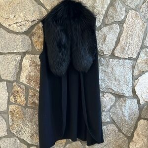 Alice + Olivia Fur Collar Cashmere Vest